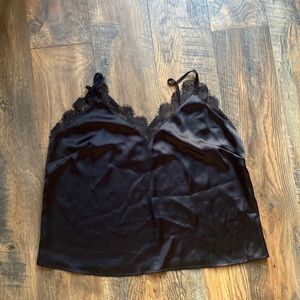 Lacey silk tank top (lace trim camisole tank)